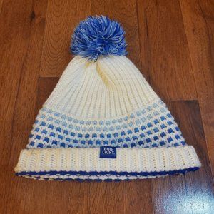 Bud Light stocking cap hat white and blue A2
